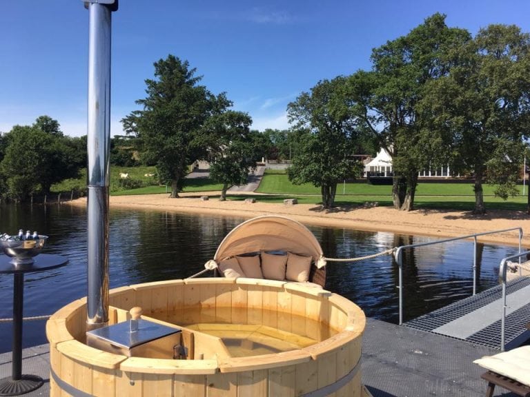 Luxury Floating Finnish Hot Tub Rossharbour Resort, Lough Erne, Fermanagh